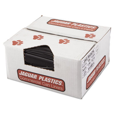 43 x 47 1.5 Mil Black Jaguar Plastics R4347H Repro Low-Density Can Liners 100/Carton 